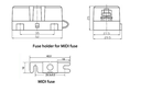 FUSE HOLDER, for type Midi bolt-on fuse