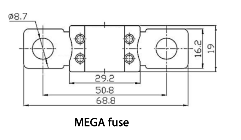 FUSE bolt-on (Mega Fuse) 150A/80V, 5 pcs