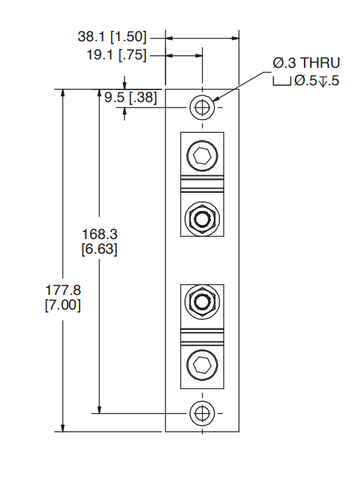 FUSE HOLDER, for bolt-on fuse, class-T, 1P, 300VDC, 200A