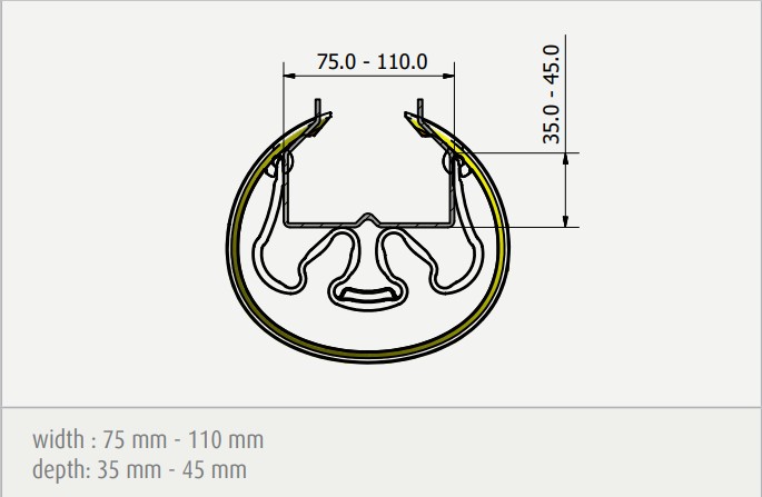 UPRIGHT-FRAME PROTECTOR, HDPE, width 75-110mm, depth 35-45mm