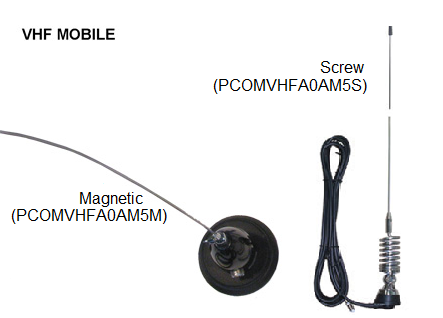 VHF ANTENNA mobile, 5/8 wave, screw type + cable PL259
