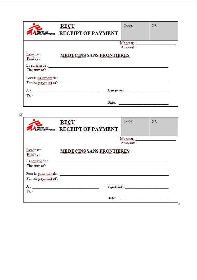RECU an/fr, A5, auto-copiant x2, carnet 50 pages