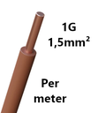 FIL DE CABLAGE rigide, cuivre, 1,5mm², brun, le mètre