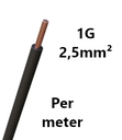 FIL DE CABLAGE rigide, cuivre, 2,5mm², noir, le mètre