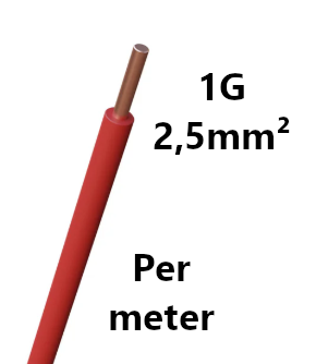 FIL DE CABLAGE rigide, cuivre, 2,5mm², rouge, le mètre