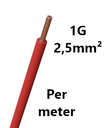 WIRE rigid, copper, 2.5mm², red, per metre