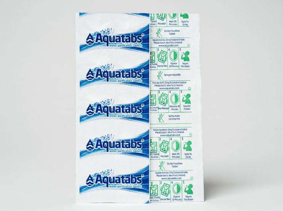 CHLORE, 40mg, NaDCC 67mg, pour désinfection 10l eau, comp.