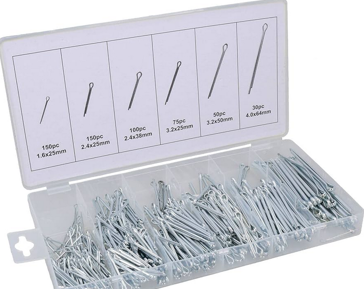 SPLIT PINS, 1.6 to 4mm, set ±500 pcs