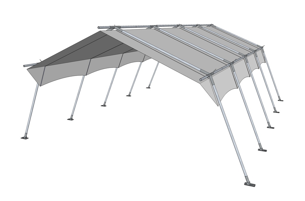 (tente polyval. 45m²) PANNEAU DE TOIT, PE