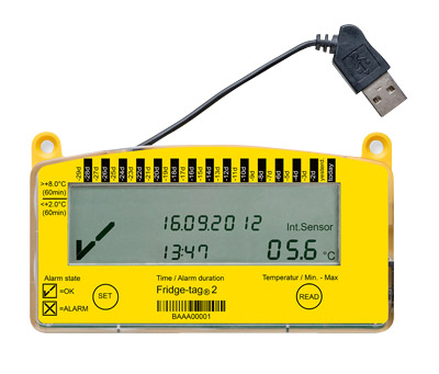 TEMP. MONITOR (Fridge-Tag2) +2-8°C/60mn, internal sensor