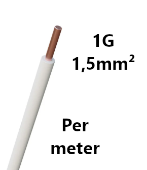 FIL DE CABLAGE rigide, cuivre, 1,5mm², blanc, le mètre