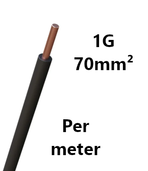 FIL DE CABLAGE rigide, cuivre, 70mm², noir, le mètre