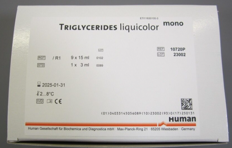 (spectrophotometer) KIT, TRIGLYCERIDES 9x15ml + 1x3ml 10720P