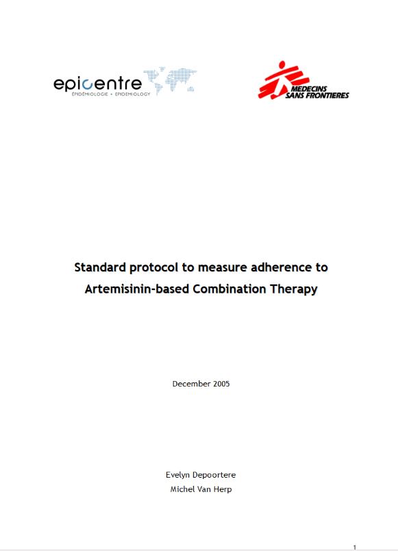 Protocol to measure adherence to Artemisinin-based therapy