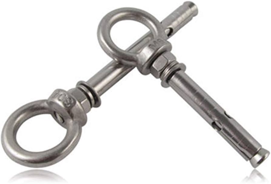 SET OF 6 RING ANCHOR BOLTS, galvanised steel, M8