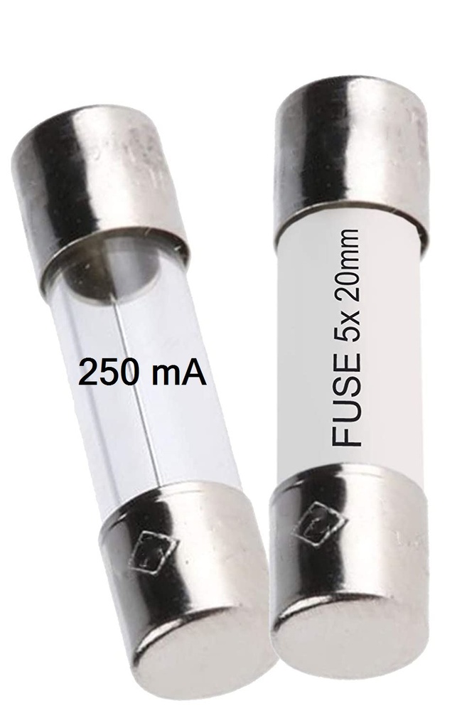 FUSIBLE type FF, céramique, 5x20mm,250mA, action très rapide