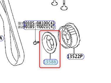 FLANGE pulley camshaft timing, N°2, KUN & LAN 15/25