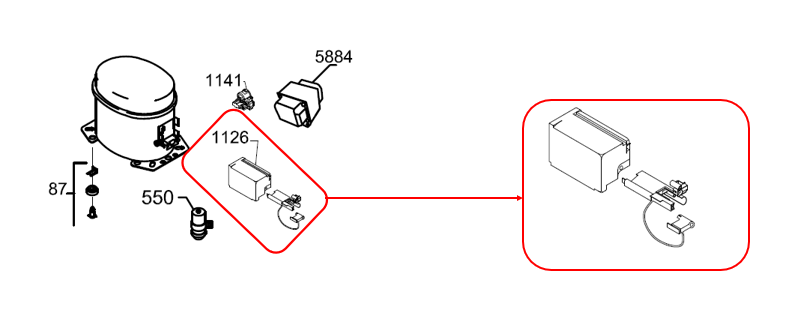 (all Vestfrost VLSA+4 upgr.) COVER WIRING CLAMP (0-A921012)