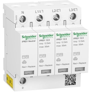 LIGHTNING-SURGE PROT. type 1+2 (A9L16482) 3P+E/10kA, modular