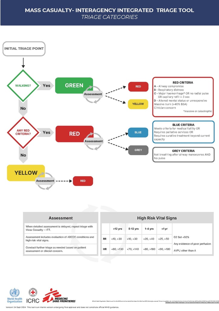 CARTE, TRIAGE ALGORITHME (IITT) ar./eng., A4 r/v plastique
