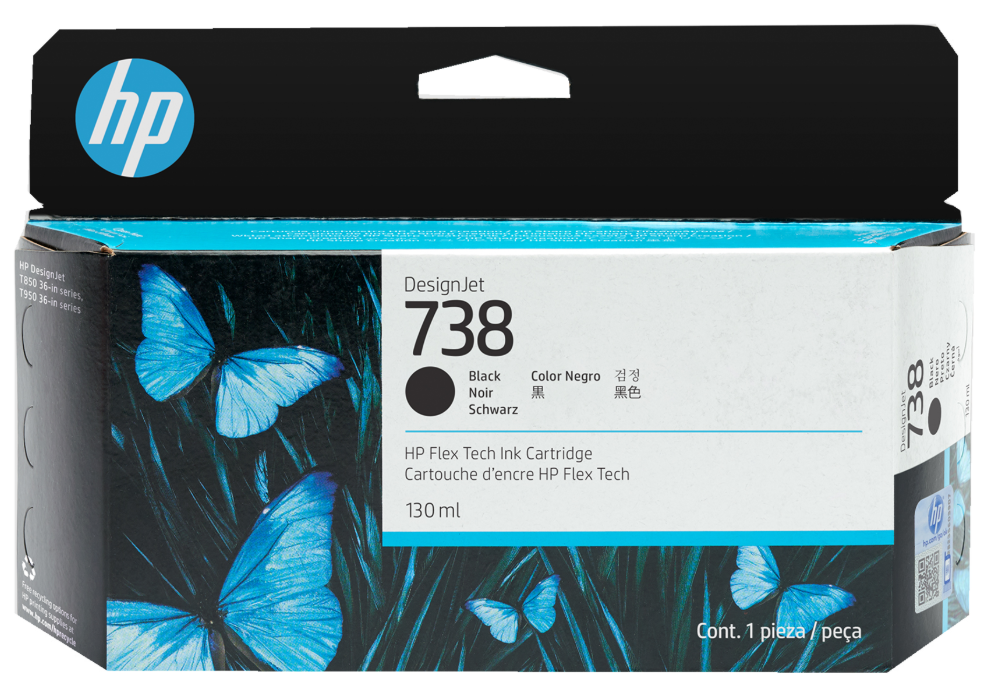 (HP Designjet T850) CARTOUCHE D'ENCRE (738) 130ml, noire