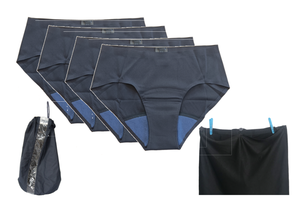 MENSTRUAL UNDERWEAR, reusable, size 1 + laundry kit