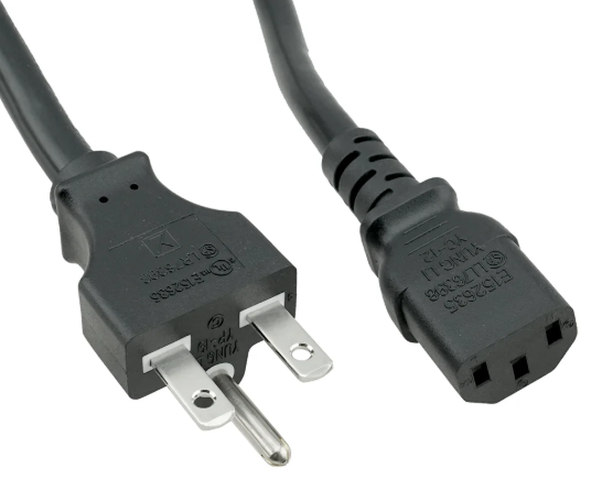 POWER CORD, 2.5m, 10A, 230V, NEMA 6-15, C13 plug, black