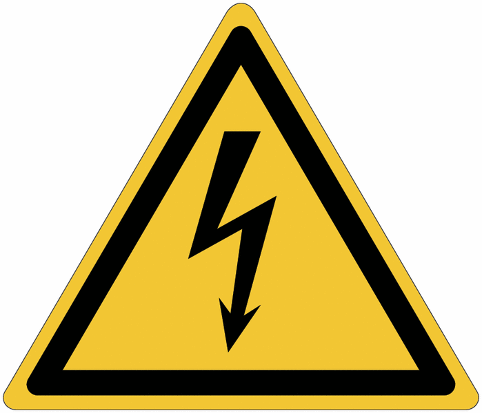 PICTOGRAM electrical hazard, rigid plastic, triangular 100mm