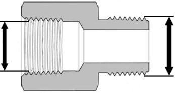 ADAPTOR, DN65 2''1/2 GAS F / DN80 3" NPT M, inox