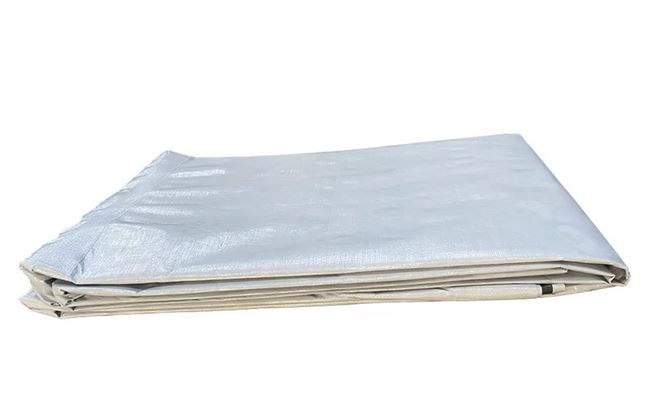 BACHE PLASTIQUE eco design, 4x6m, blanc, 2 bandes, feuille