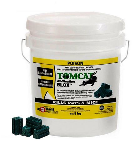 RODONTICIDE (Tomcat) blocs de 28g, seau de 8kg