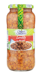 LENTILS cooked, 840g, jar
