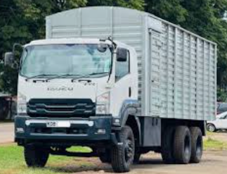 TRUCK 6x4 (ISUZU FVZ34T) enclosed steel body triple axle RHD