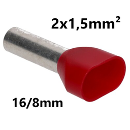 [PELECABED01M] EMBOUT DE CABLE isolé, 2x1,5mm², 16/8mm