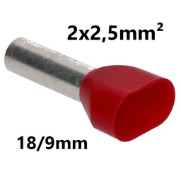 [PELECABED02N] EMBOUT DE CABLE isolé, 2x2,5mm², 18/9mm
