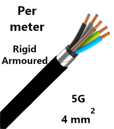 [PELECABL5X4AM] CABLE rigid, 5x4mm², armoured, per metre