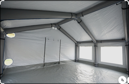 [CSHETENIA4-] TENTE PMA blanche, 44 m², gonflable + tapis de sol