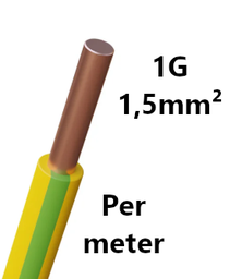 [PELECABW01RG] WIRE rigid, copper, 1.5mm², green/yellow, per metre