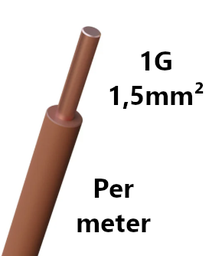 [PELECABW01RN] WIRE rigid, copper, 1.5mm², brown, per metre