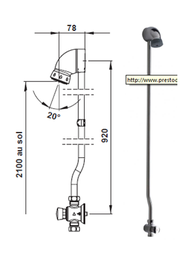 [CWATPLUMUWP1] SHOWER UNIT wall-mounted, push type tap, fixed head