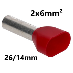 [PELECABED06L] EMBOUT DE CABLE isolé, 2x6mm², 26/14mm
