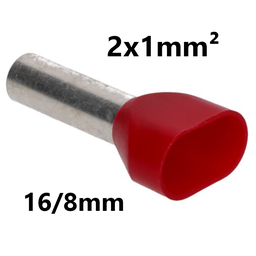 [PELECABED00M] EMBOUT DE CABLE isolé, 2x1mm², 16/8mm