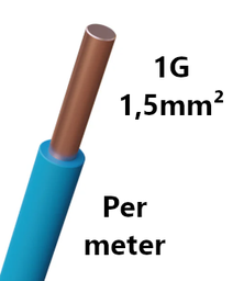 [PELECABW01RL] WIRE rigid, copper, 1.5mm², blue, per metre