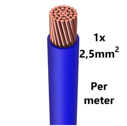[PELECABW02FL] FIL DE CABLAGE souple, étamé, 2,5mm², bleu, le mètre