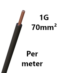 [PELECABW70RB] WIRE rigid, copper, 70mm², black, per metre