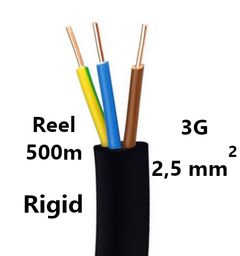 [PELECABL3G2R5] CABLE rigide, 3G2,5mm², bobine 500m