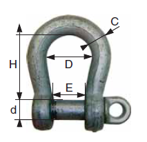 [PHDWHANGS24G2] SHACKLE, galvanised steel, Ø 24mm, WLL 2500kg, bow
