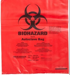 [ELABBAGR2028] BAG, BIOHAZARD WASTE, autoclavable, red, 200x280mm