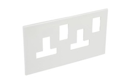 [PELETERMAF2F4] PLAQUE x2, encastré IP40 blanc, prise commutée UK, 2 groupes