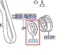 [YTOY13586-17020] FLANGE pulley camshaft timing, N°2, KUN & LAN 15/25